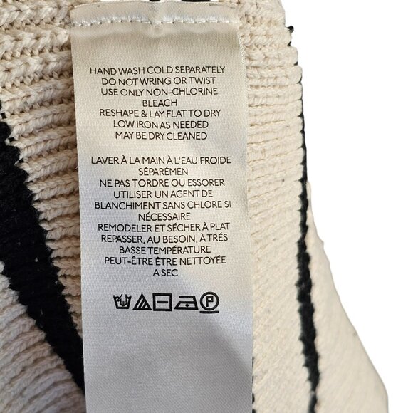 Free People Stripe Easy Street Cropped Off White Pearl Combo Sweater Sz L - Picture 12 of 14